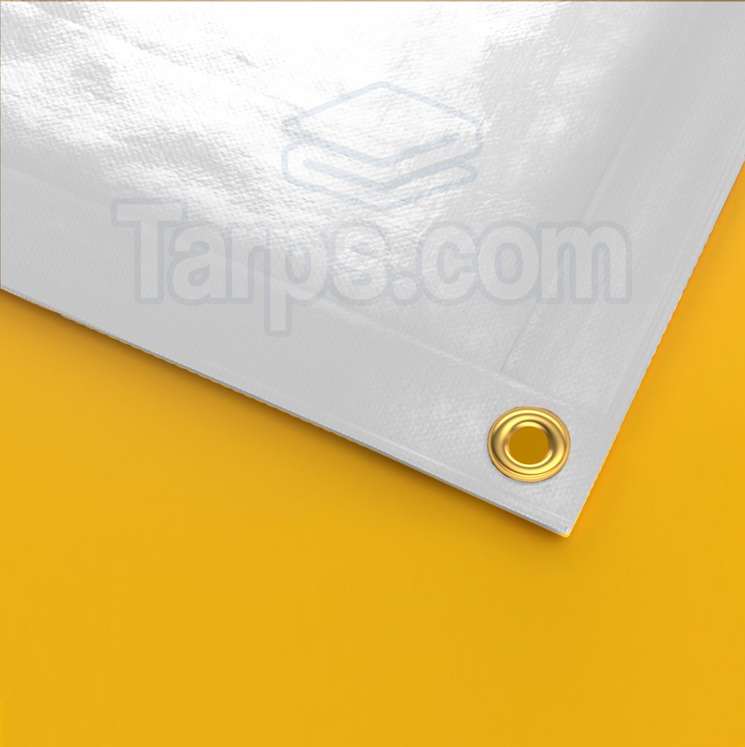 Close view of smooth heavy-duty vinyl wall material with a reinforced edge